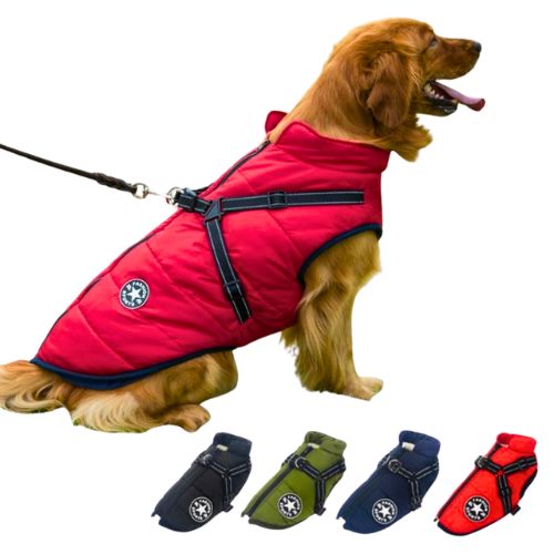 Chaqueta Impermeable con Arnés para Perro